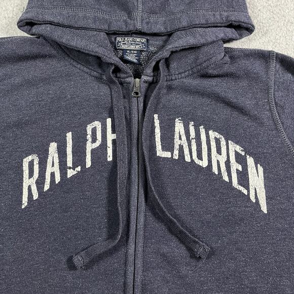 Polo Ralph Lauren Hoodie Mens XL Full Zip Sweatshirt Spell Out Vintage Y2K 67 - Picture 7 of 16
